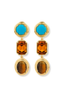 Myndos Turquoise Crystal Tigereye Earrings