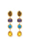 La Divina Tigereye Turquoise Crystal Earrings