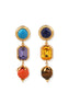 Flora Coral Tigereye Lapis Turquoise & Crystal Earrings