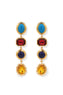 La Divina Turquoise Lapis Crystal Earrings