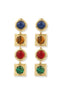 Lykia Lapis Tigereye Carnelian Malachite Long Earrings