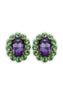 Ninon Oval Grass Green & Lavender Earrings