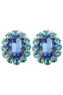 Ninon Oval Aqua & Sky Blue Earrings