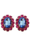 Ninon Oval Fuchsia & Sky Blue Earrings