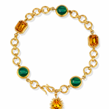 Halicarnassus Lapis and Purple Crystal Chain Necklace