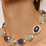 Knidos Aquamarine Lapis Kolye