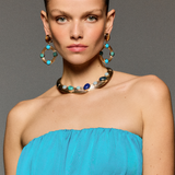 Athena Aquamarine Chrysocolla Amazonite Lapis Azurite Choker Kolye
