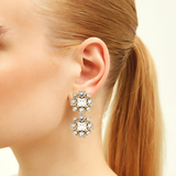 Donna Duo Şeffaf Kristal Küpe