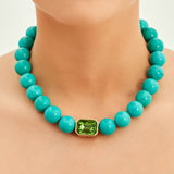 Bodrum Turkuaz ve Kristal Kolye