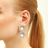 Loulou Duo Şeffaf Kristal Küpe