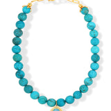 Lampi Arizona Turkuaz Oval Aquamarine Kolye
