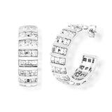 Margarita on the Rocks Silver Medium Hoop Earrings