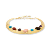 Athena Turkuaz Jasper Ametist Mercan Kaplangözü Choker Kolye