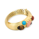 Athena Jasper Ametist Mercan Turkuaz Kaplangözü Cuff Bileklik