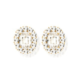 Petite Ninon Oval Şeffaf Kristal Küpe