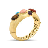 Athena Jasper Ametist Mercan Turkuaz Kaplangözü Cuff Bileklik