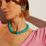 Bodrum Turkuaz ve Kristal Kolye