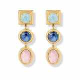 Ephesus Aquamarine Kyanite Pink Opal Küpe