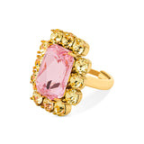 Petite Ninon Square Sarı Pembe Yüzük