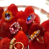 Petite Ninon Oval Turuncu Mor Yüzük