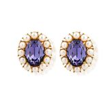 Petite Ninon Pompadour Oval Mor Küpe