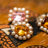 Petite Ninon Pompadour Oval Sarı Küpe