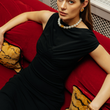 Petite Ninon Pompadour Oval Sarı Küpe