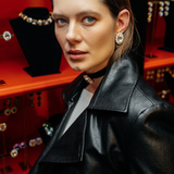 Petite Ninon Oval Şeffaf Kristal Küpe