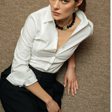 Bodrum Oniks ve Mavi Yeşil Kristal Kolye