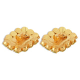 Ninon Square Mandarin & Grass Green Küpe