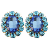 Ninon Oval Aqua & Sky Blue Earrings