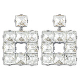 Bianca Diamond Crystal Earrings in Silver