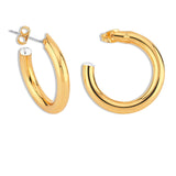 S Hoop Earrings in Gold