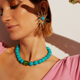 Mehry Turkuaz Güneş Küpe