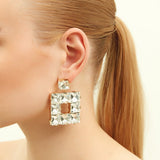 Bianca Diamond Crystal Earrings in Silver